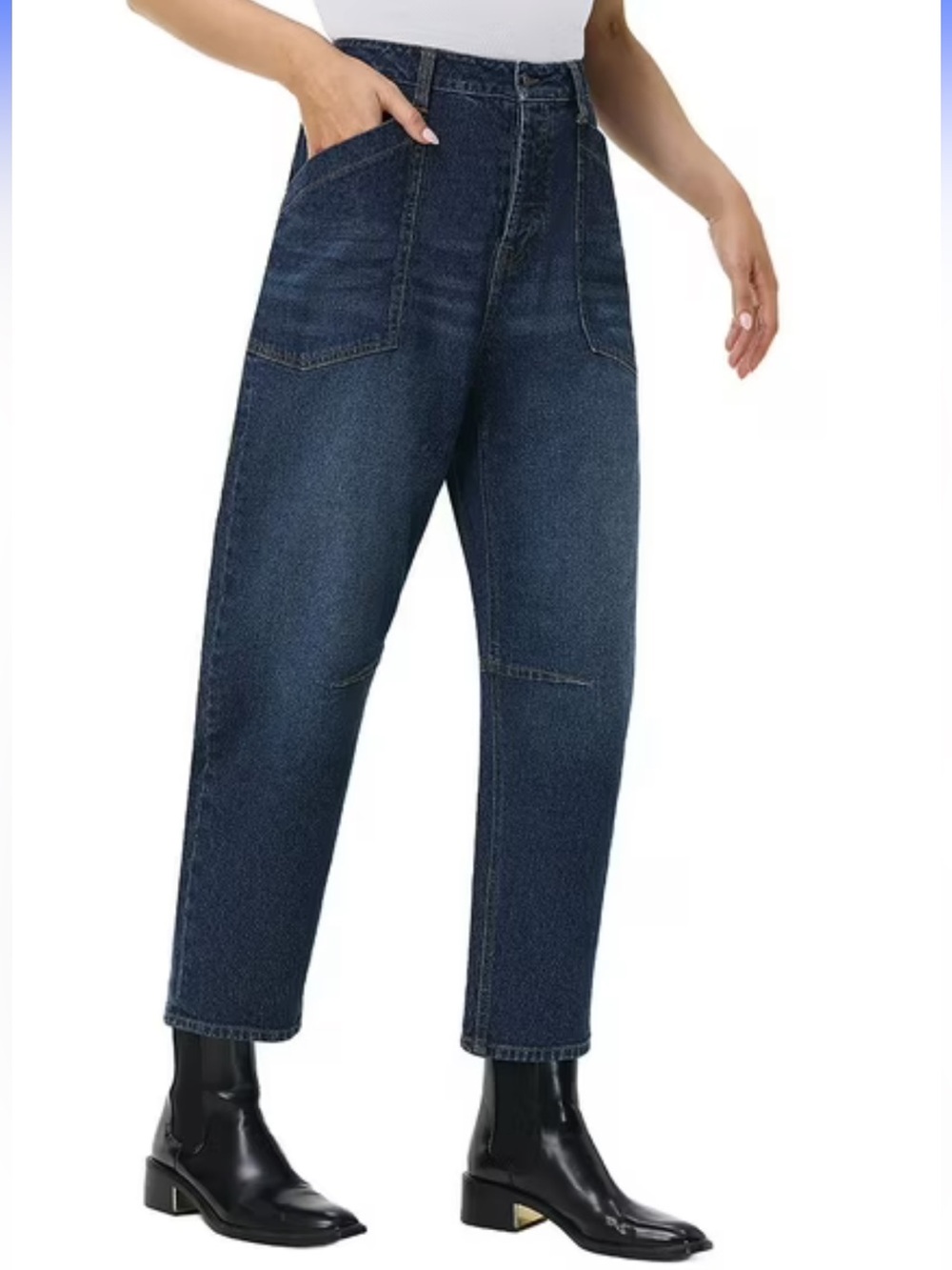 FRYE Women’s size 14 Medium Wash Barrel Jeans NEW